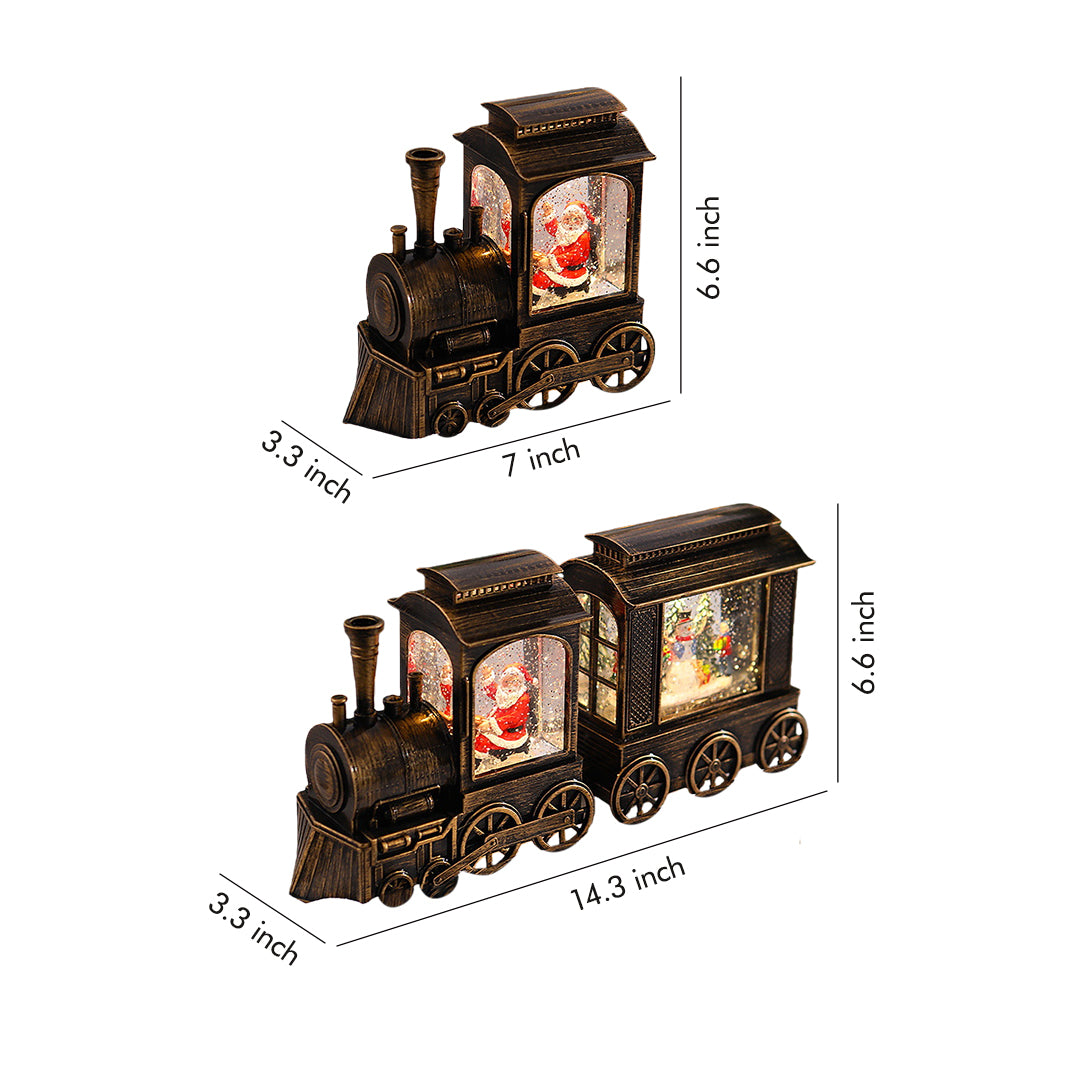 Train Christmas Lights Santa Claus Snowfall Ornament Lamp