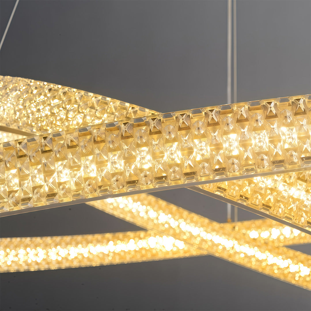 Circular Modern Chandelier Luxury Copper Ceiling Light