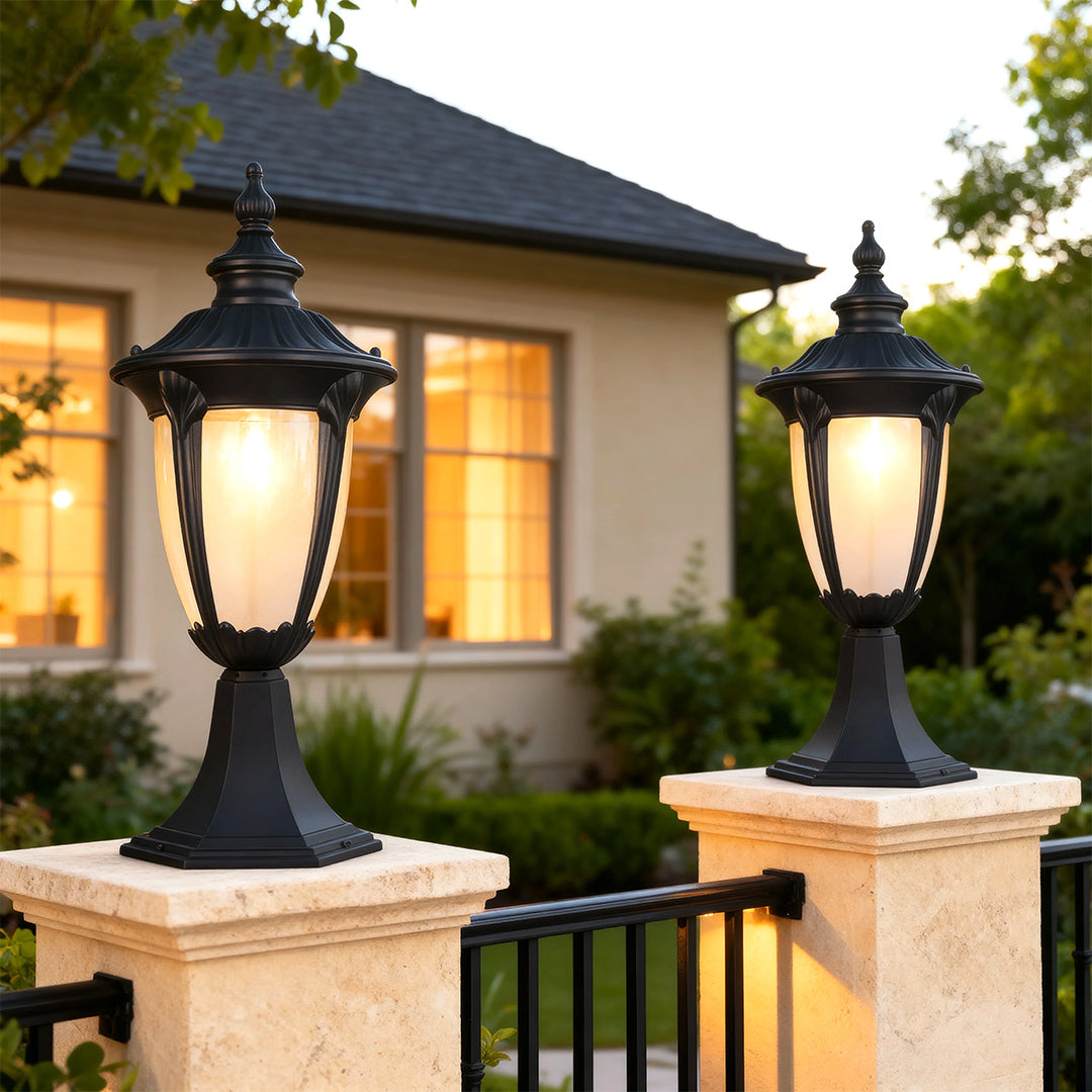 Exterior Pillar Light Traditional Waterproof Aluminum Lamp