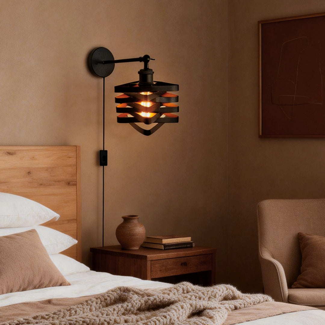 Wall Mount Lights with Plug Adjustable Angle Industrial Lamp