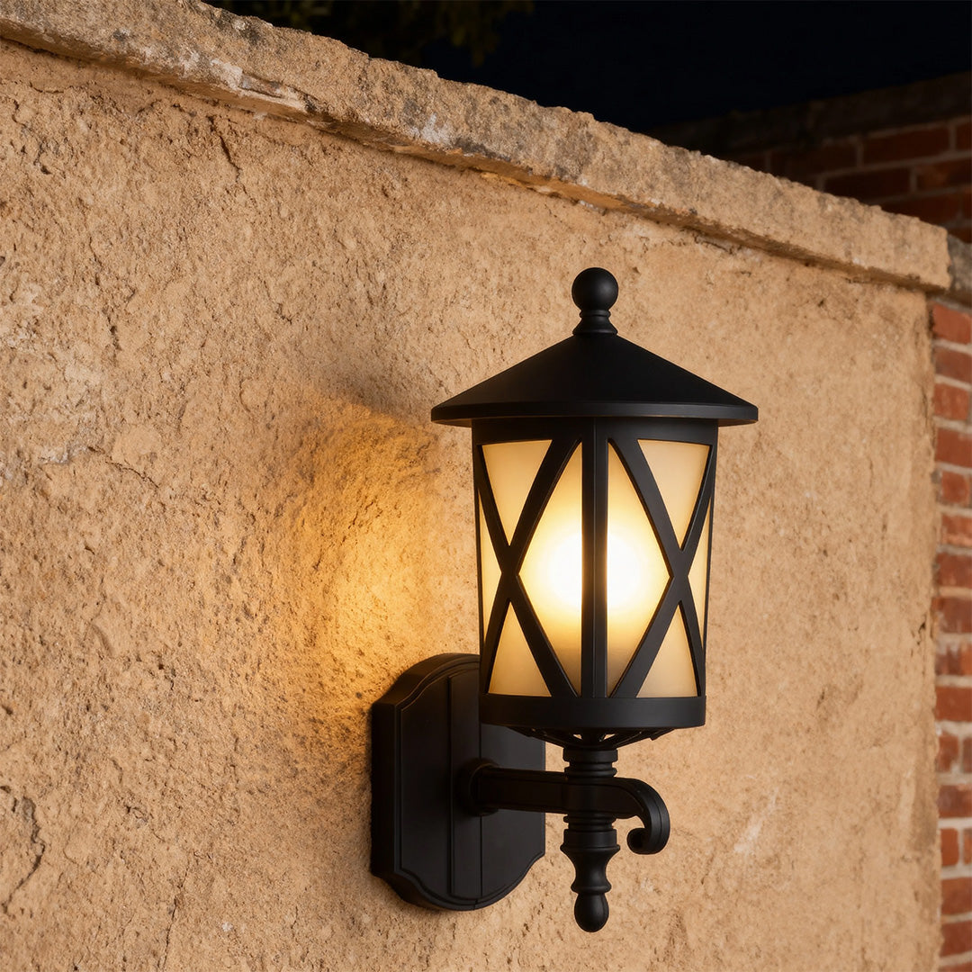 Outdoor Black Wall Light European Style Outdoor Waterproof Aluminum