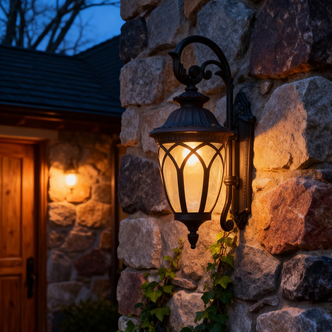 Wall Lights Outdoor Retro Waterproof Aluminum Traditional Lamp