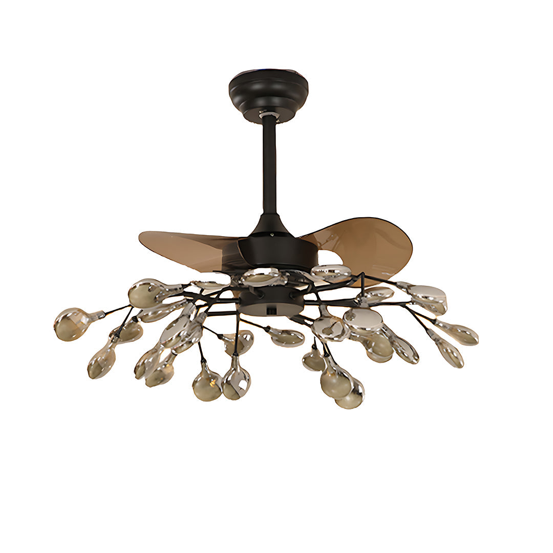 Glam Ceiling Fan with Light Minimalist Luxury Artistic Fan Lamp