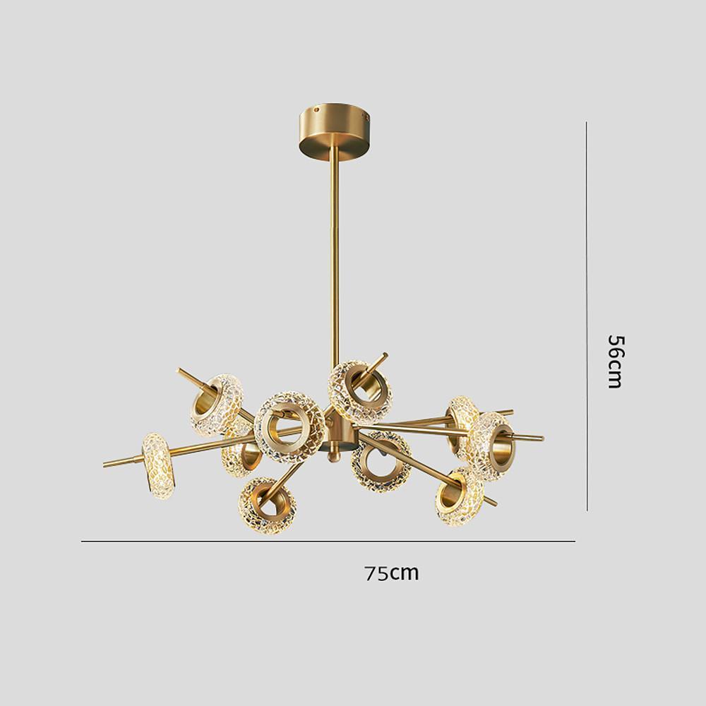 Modern Gold Sputnik Chandelier Copper Glass Island Ceiling Light