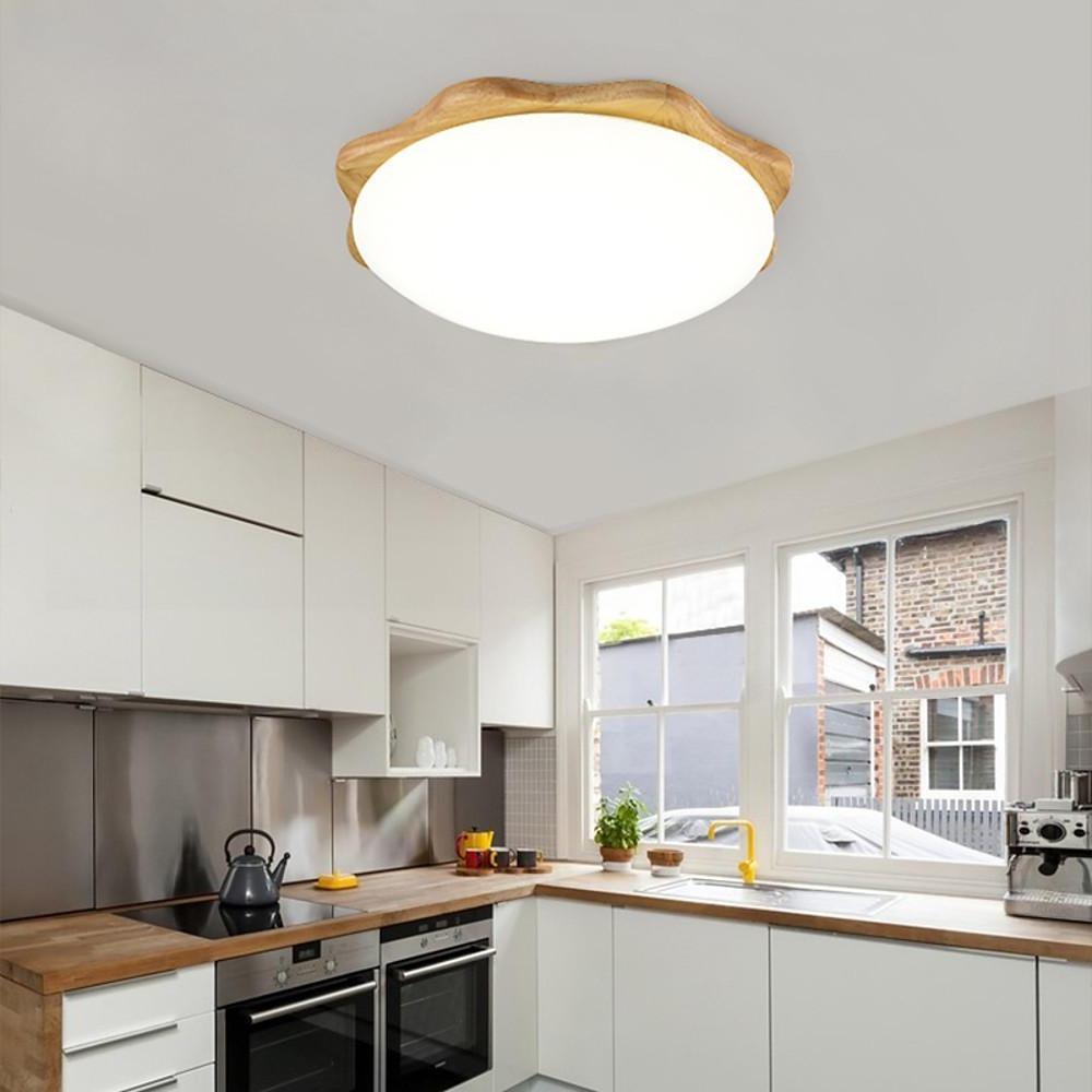 Circles Waves Minimalist Flush Mount Light LED Wood Ceiling Lights