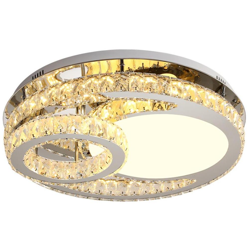 Overlapping Circles Crystal Stainless Steel Flush Mount LED Lights Ceiling Lights