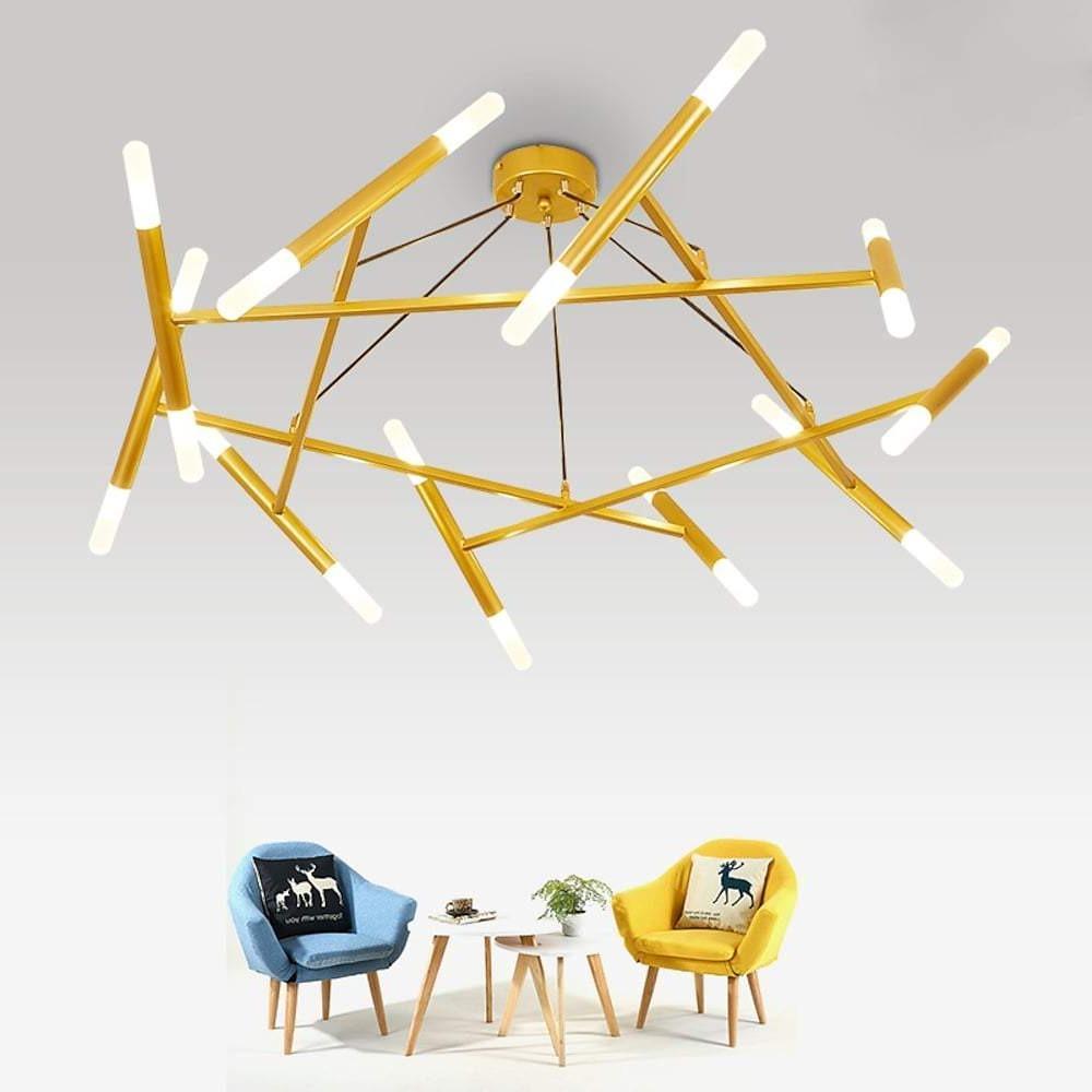 Creative Metal Design 16-Lights LED Industrial Chandeliers Hanging Lamp