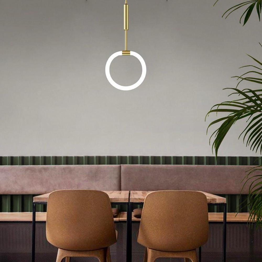 Circle LED Gold Modern Pendant Light Hanging Lamp Ceiling Lights
