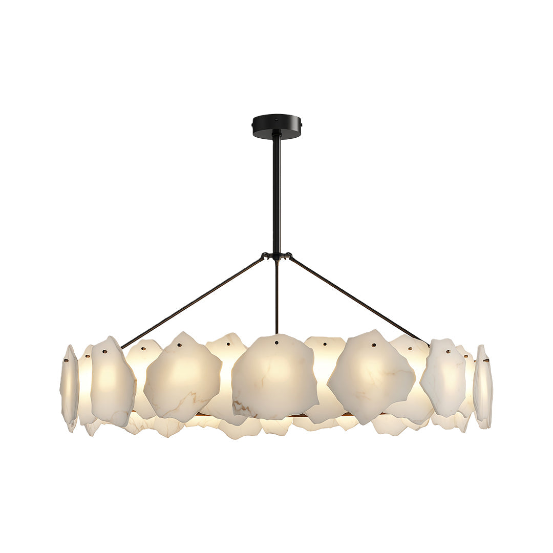 Modern LED Chandelier Cloud Stone Full Copper Ceiling Light