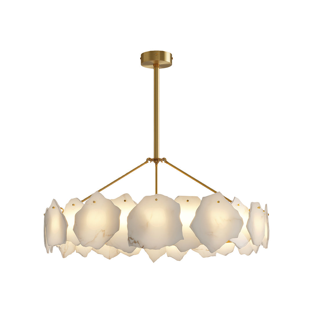 Modern LED Chandelier Cloud Stone Full Copper Ceiling Light