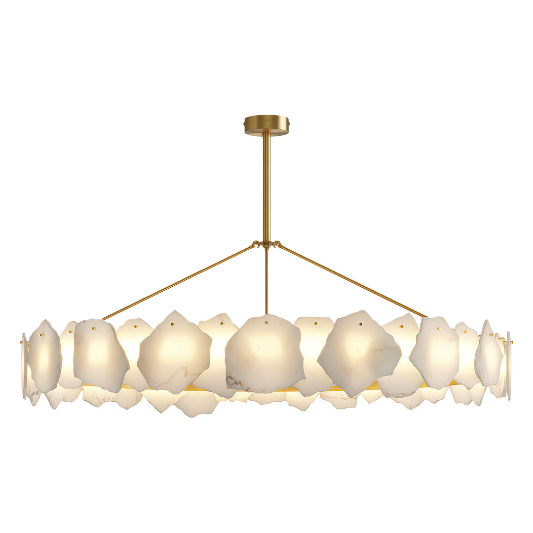Modern LED Chandelier Cloud Stone Full Copper Ceiling Light