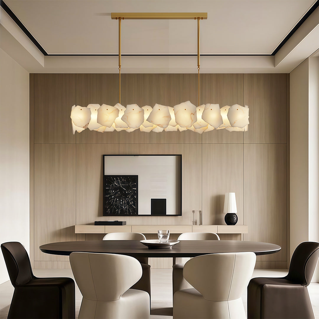 Modern LED Cloud Stone Copper Chandelier