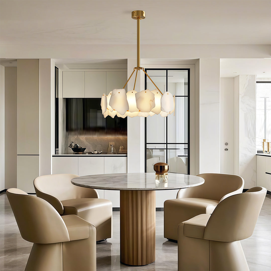 Modern LED Cloud Stone Copper Chandelier