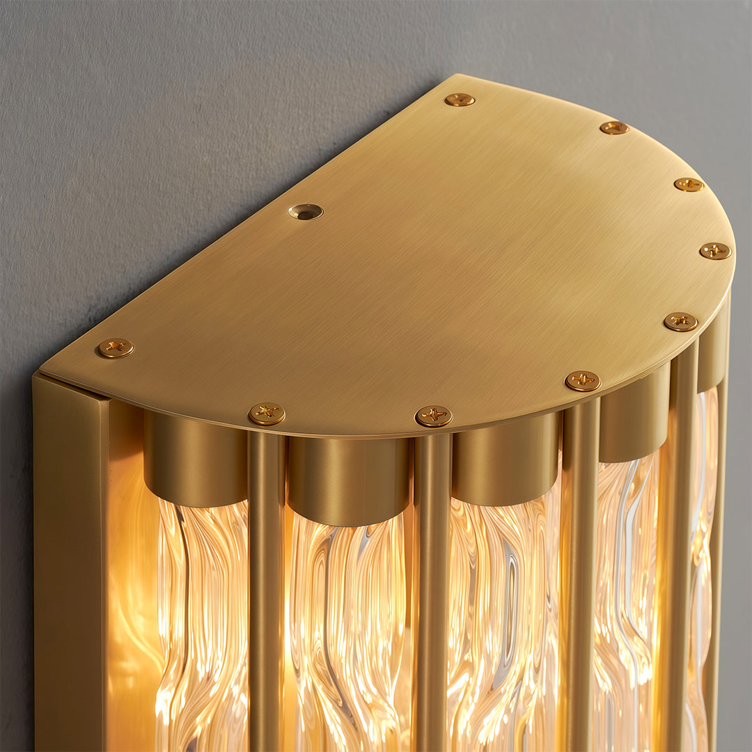 Linear Wall Light American-Style Copper Glass Lamp