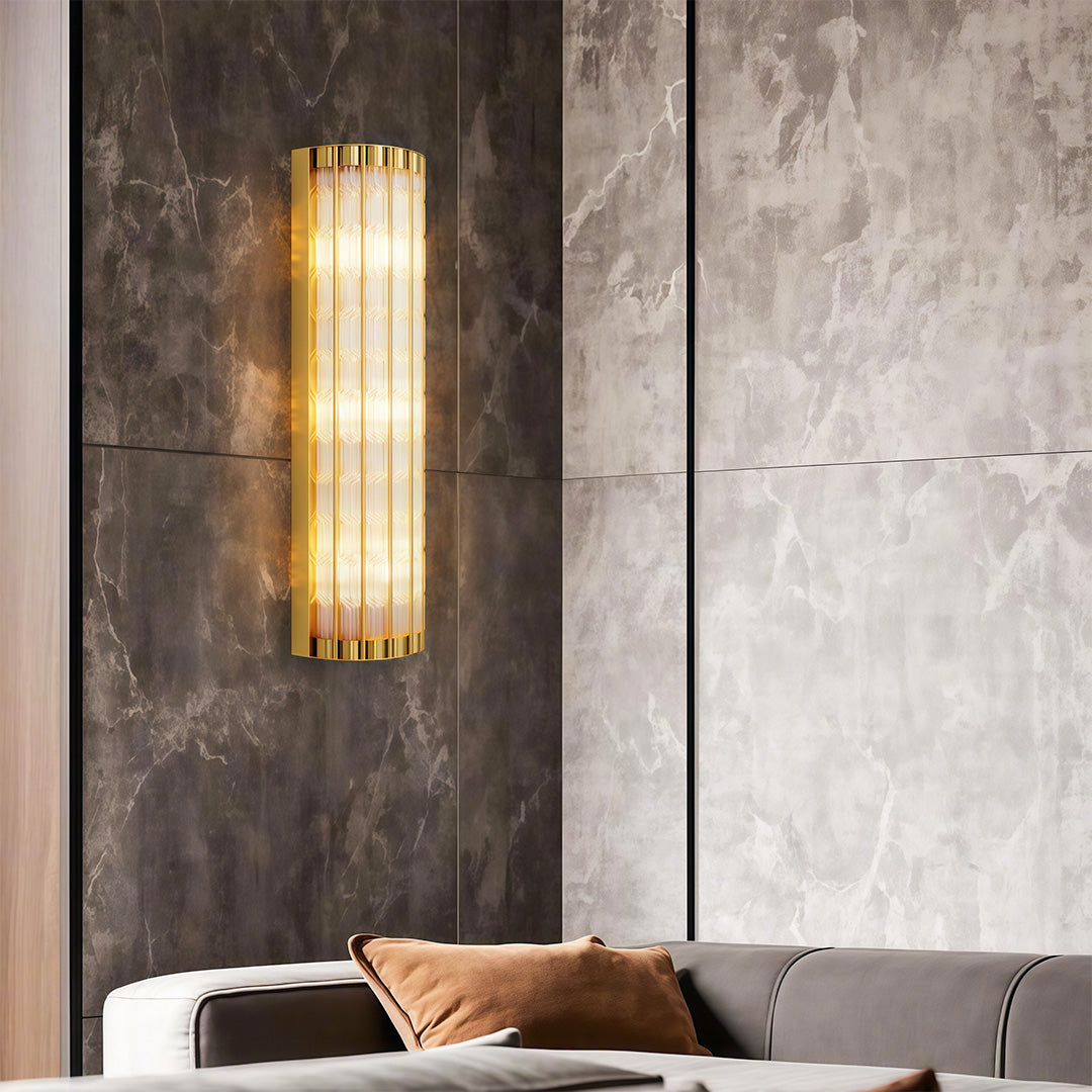 Linear Wall Light American-Style Copper Glass Lamp