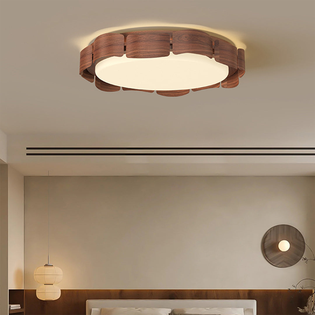 Wooden Ceiling Lights wide-spectrum LED Flush Mount Light