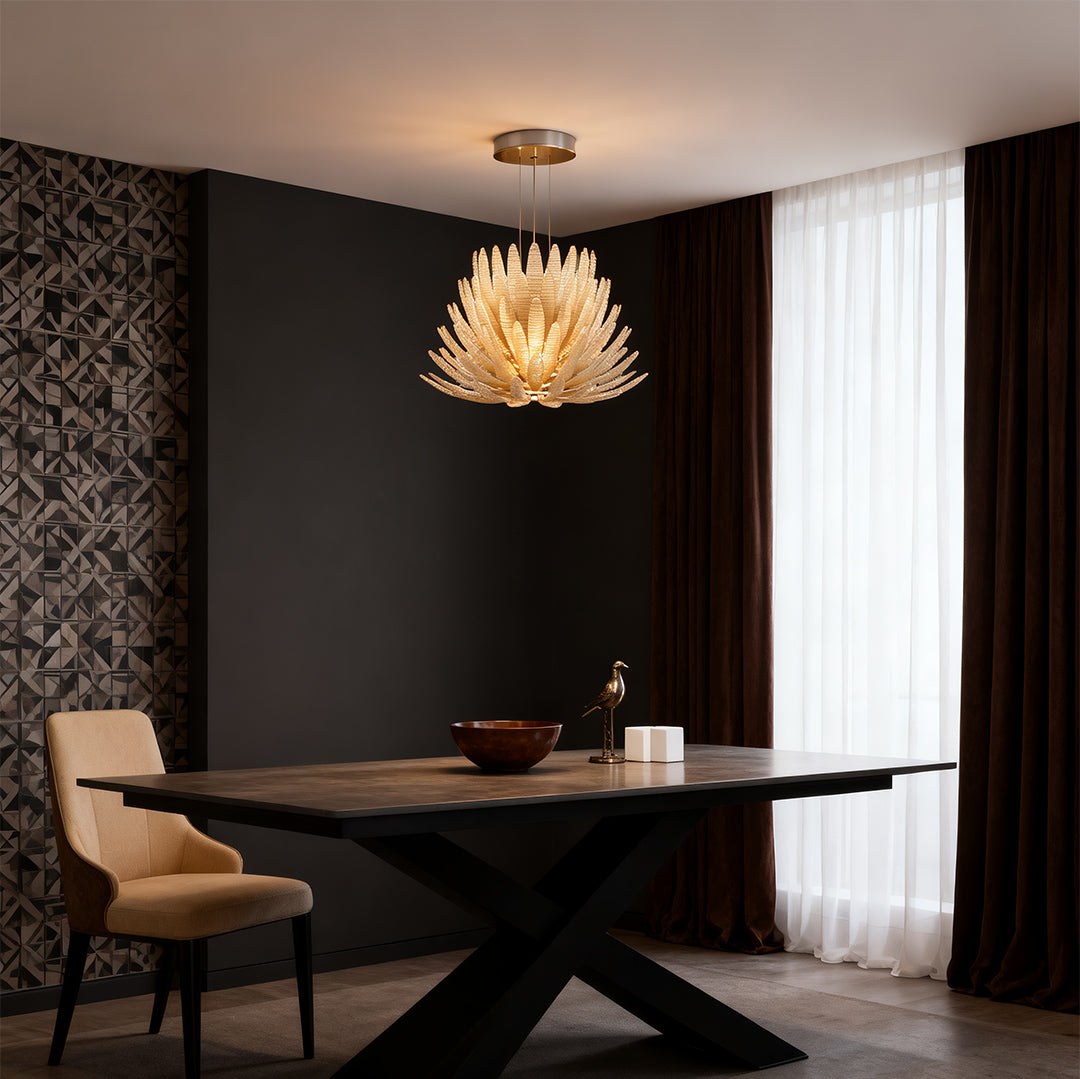 Deco Chandelier Luxury Stainless Steel Glass Ceiling Lights
