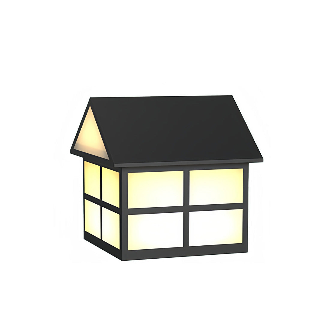 Gate Pillar Top Lights House-Shaped Outdoor Metal Light