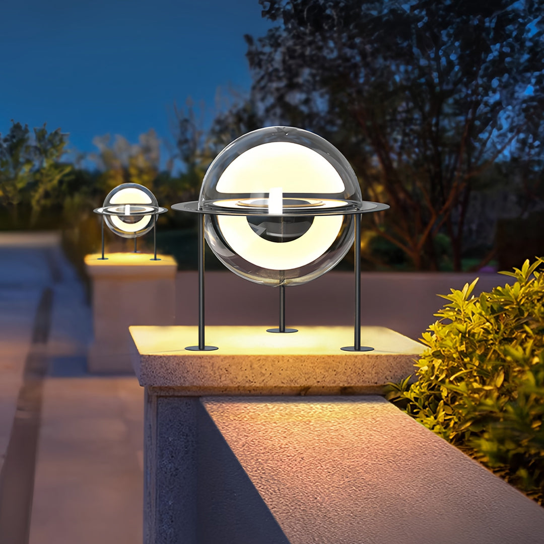 Gate Pillar Lights Design Outdoor Waterproof Solar Globe Light