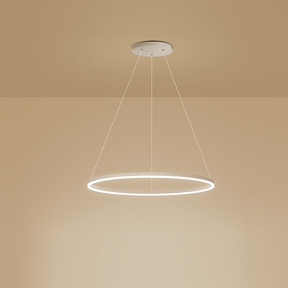 Black LED Ring Chandelier Modern Aluminum Ceiling Light