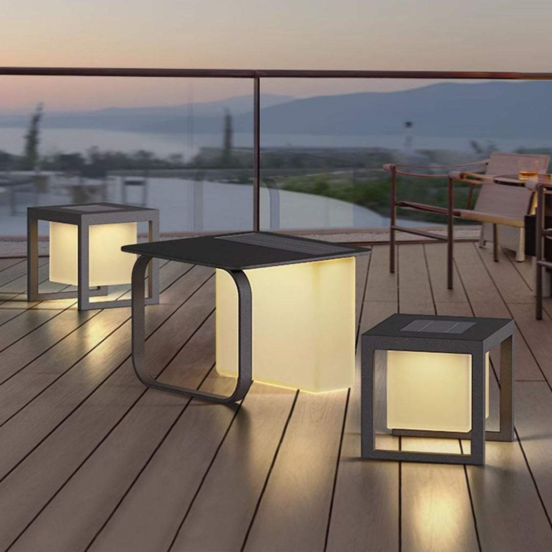 Multi-Functional Floor Lamps With Tables Solar-Powered