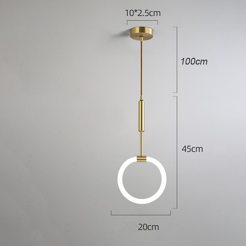 Circle LED Gold Modern Pendant Light Hanging Lamp Ceiling Lights