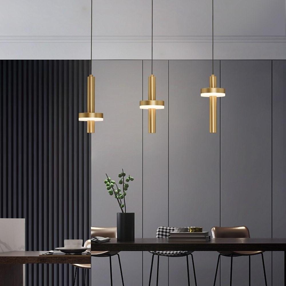 Circle Cylinder LED Gold Nordic Pendant Light Hanging Lamp