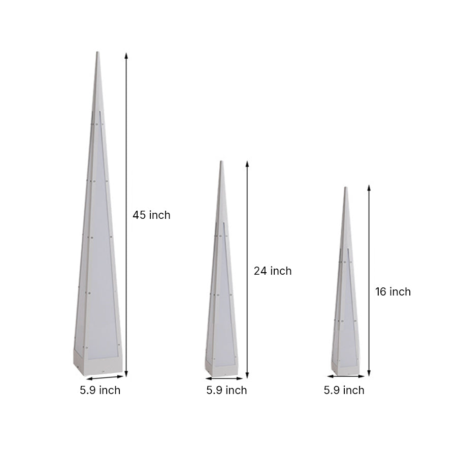 Stainless Steel Waterproof Geometric Floor Lamp with Pyramid Design