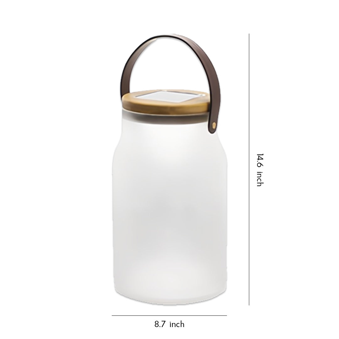 Solar Powered Camp Lantern Waterproof Teak Handle Light