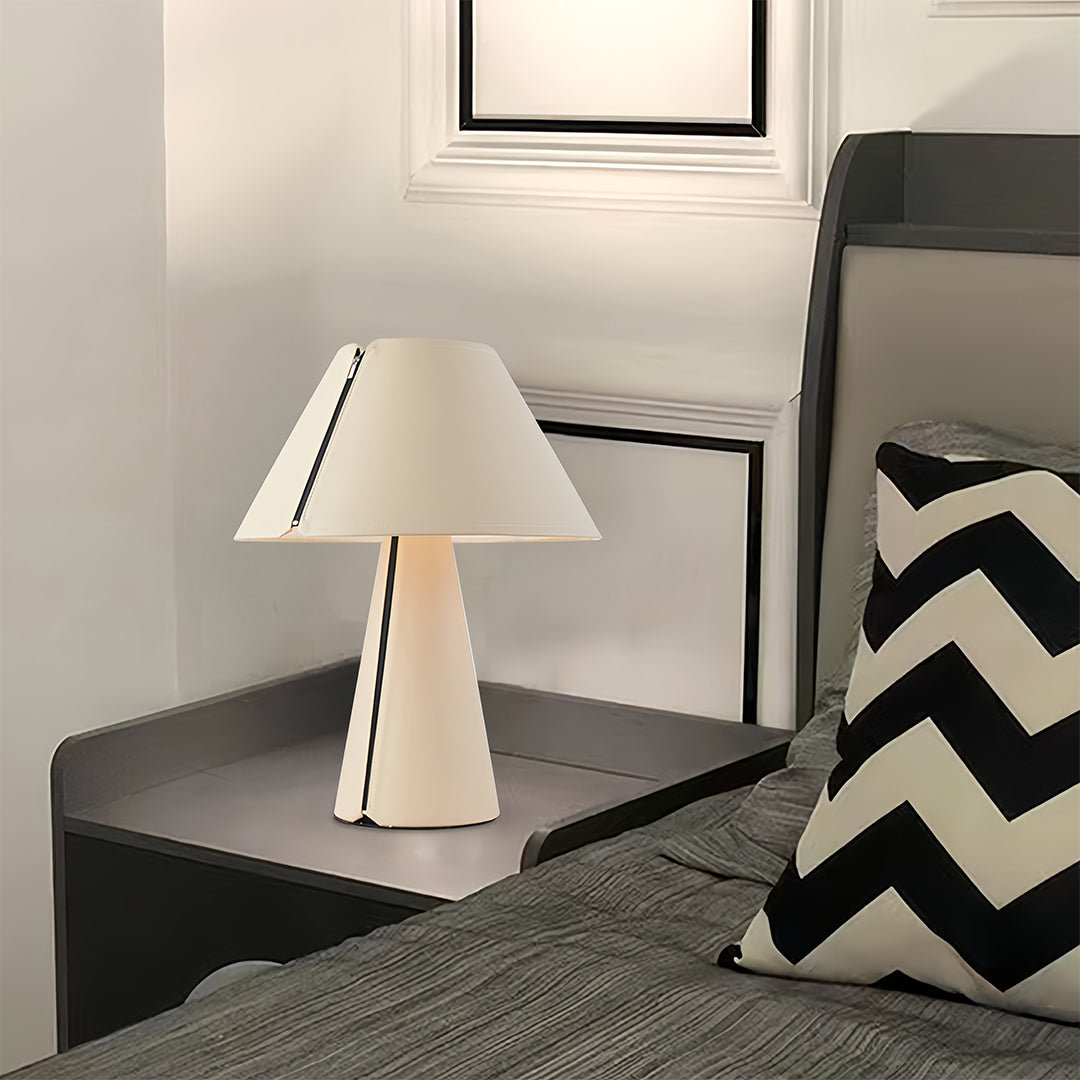 Table White Lamps Modern Pleated Shade Elegant Bedroom Bedside Lamp