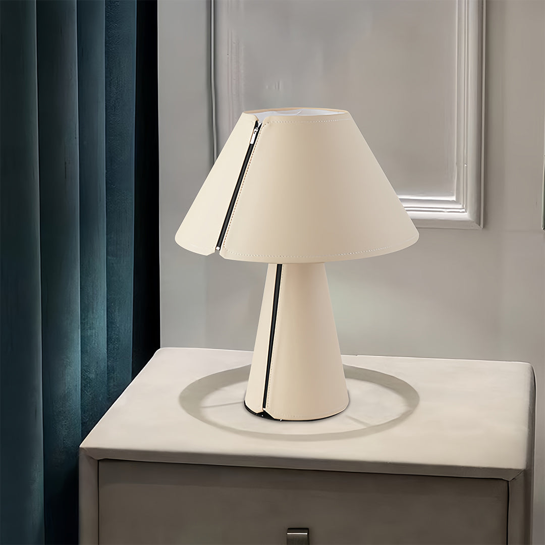 Table White Lamps Modern Pleated Shade Elegant Bedroom Bedside Lamp