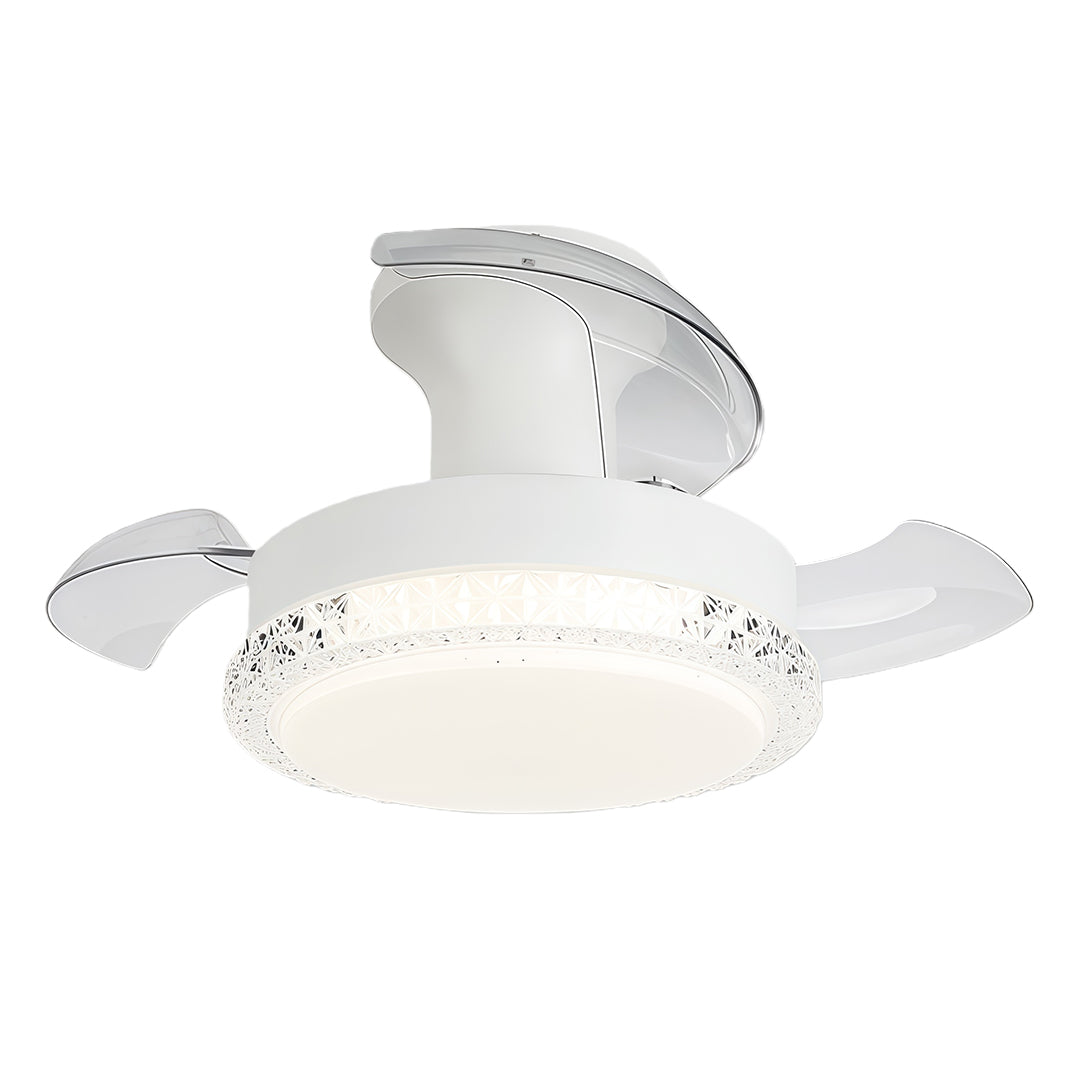 3 Blade Ceiling Fan with Light Flush Mount Quiet Fan Lamp