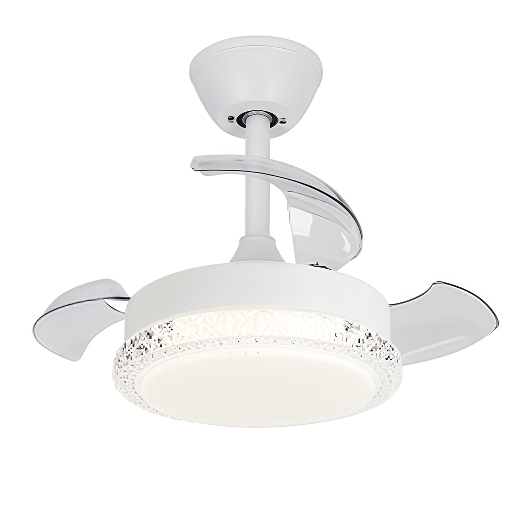 3 Blade Ceiling Fan with Light Flush Mount Quiet Fan Lamp