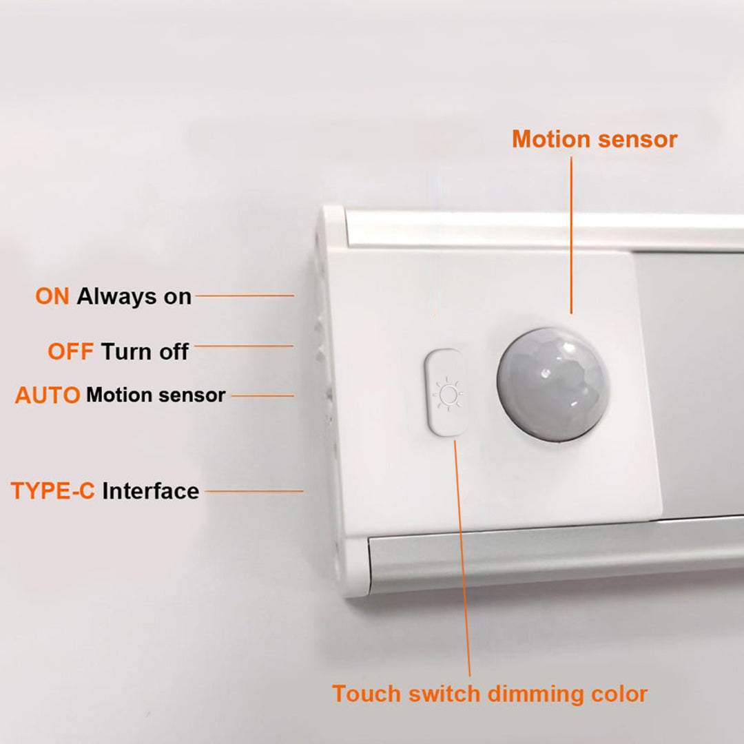 Rechargeable Battery Operated Wireless LED Under Cabinet Wall Light with Motion Sensor