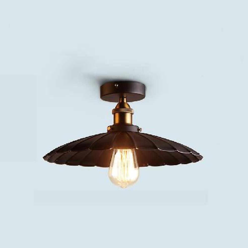 Circular Teardrop Industrial Hallway Lighting LED Semi-Flush Mount Ceiling Light