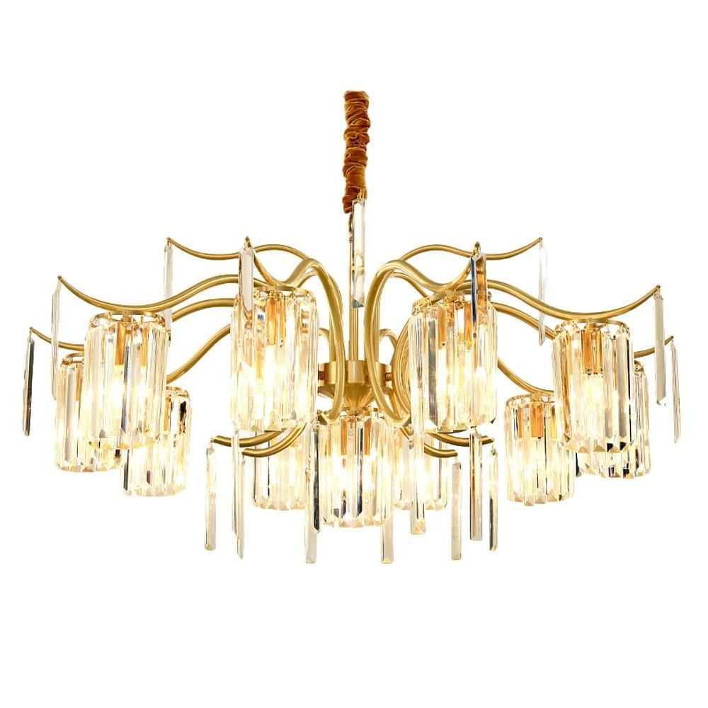 Classical Gold Chandelier Light LED Copper Glass Crystal Modern Chandeliers