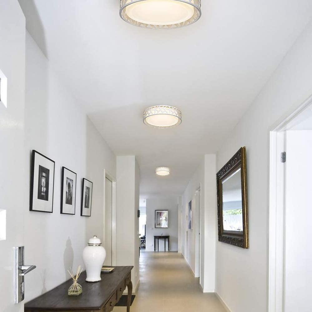 Round Metal Traditional Drum Flush Mount Light LED Ceiling Lights