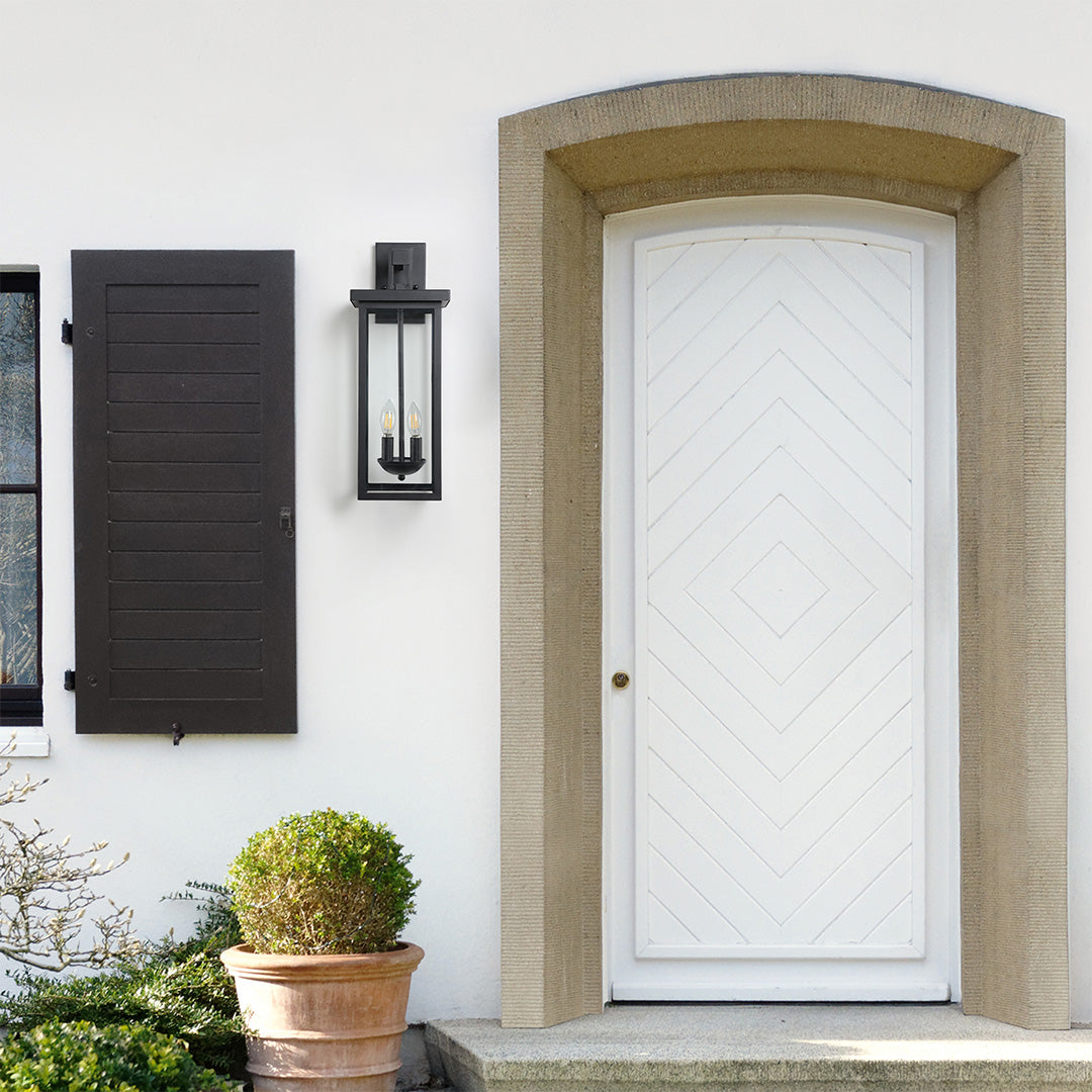 Black External Wall Lights Outdoor Courtyard Waterproof LED Light