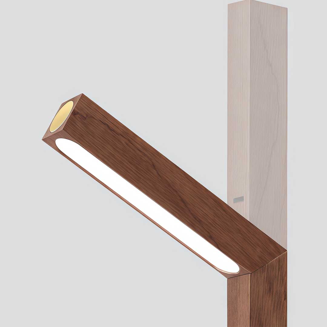 Nordic LED Desk Light Dual Magnetic Wooden Touch‑controlled Lamp