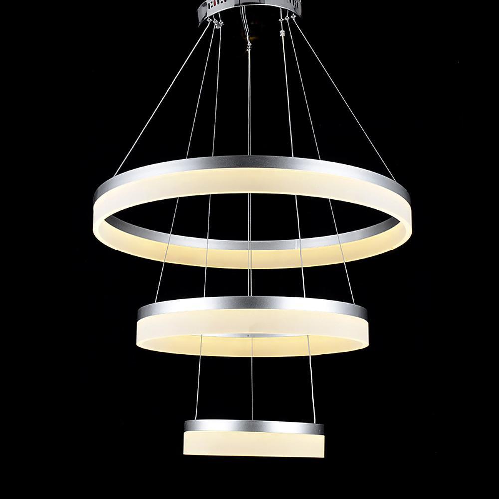 Classic Vintage 3-Ring Metal Acrylic LED Chandelier