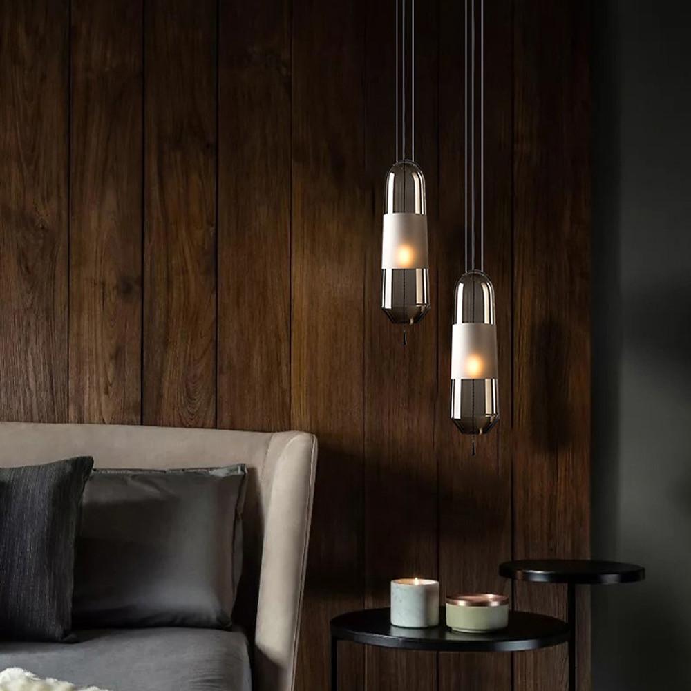 Long Oval Glass LED Nordic Pendant Lighting Hanging Lamp Ceiling Lights