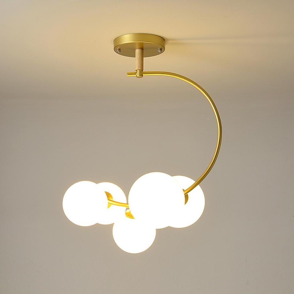 Nordic Style 5-Lights Cluster Globe Chandelier Gold and Black Ceiling Lights