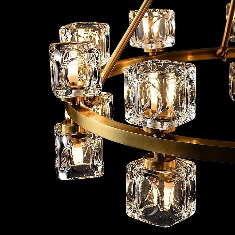 Circles Spotlights Industrial Brass Chandeliers LED Ceiling Light