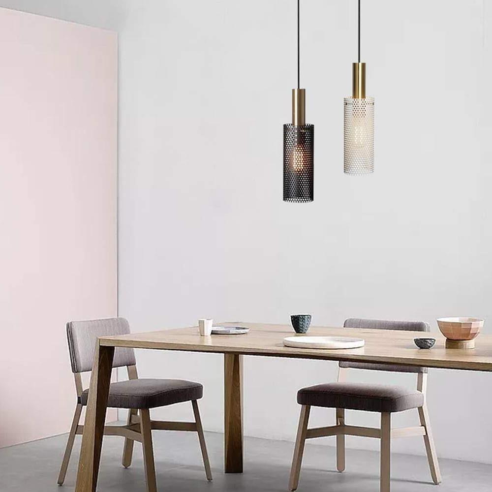 Cylinder Hanging Pendant Lights Metal Modern LED Ceiling Lights