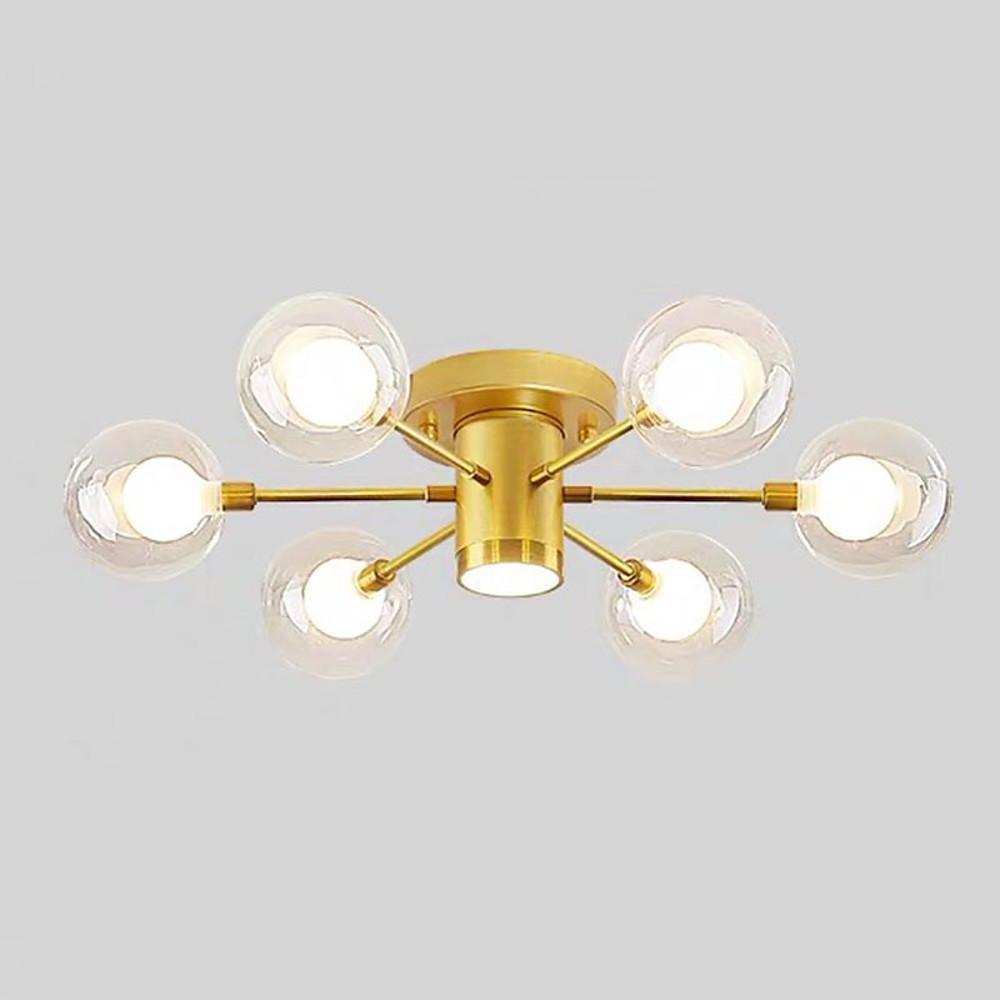 Globe Large Semi Flush Mount Lighting Metal Glass Ceiling Lights