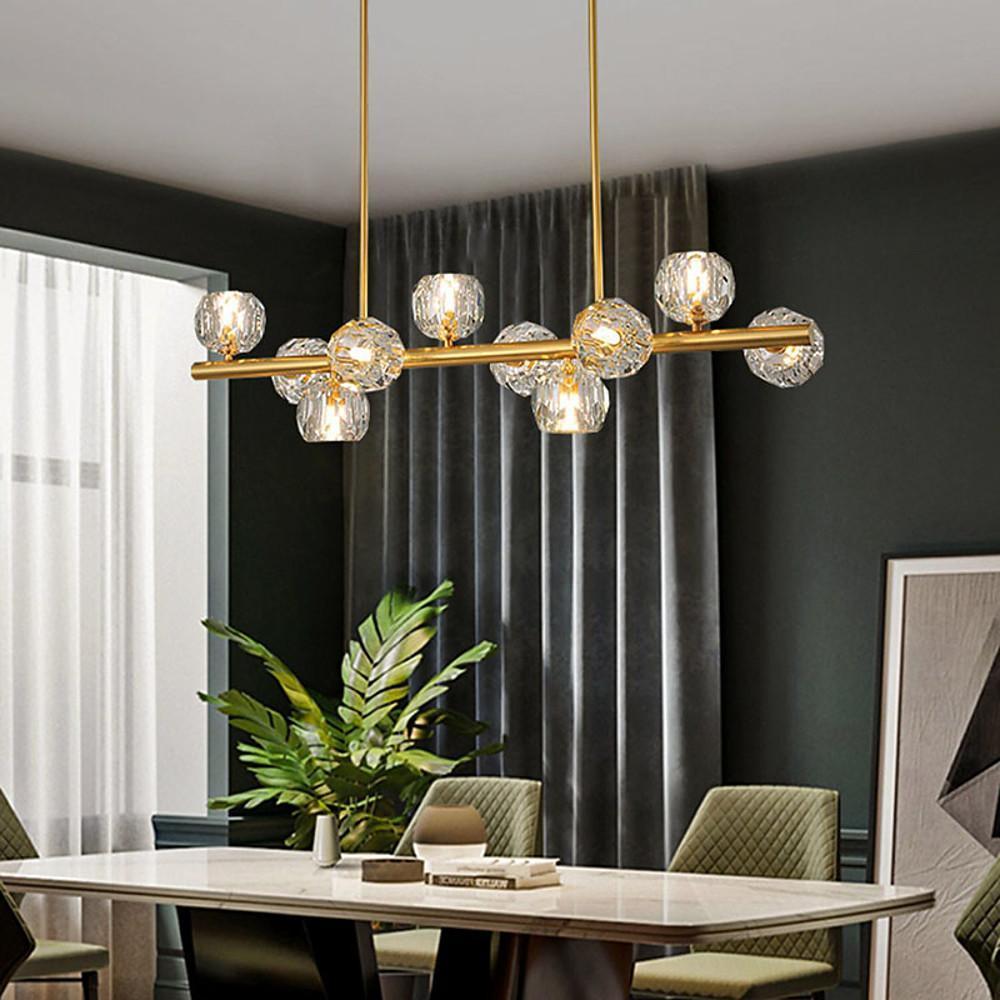 Gold Metal Crystal Chandeliers Globe Cluster LED Ceiling Light