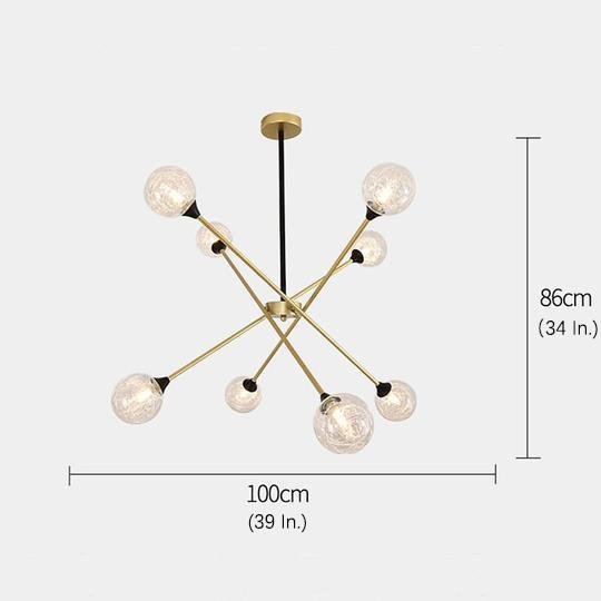 LED Modern Glass Sputnik Chandelier Ceiling Light Hanging Lamp