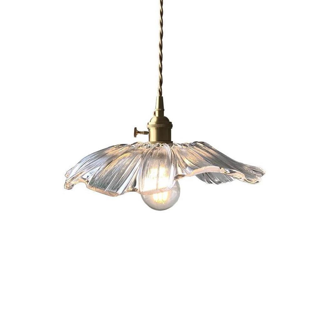 Flower Shape Glass Electroplated LED Nordic Pendant Lighting Ceiling Lights