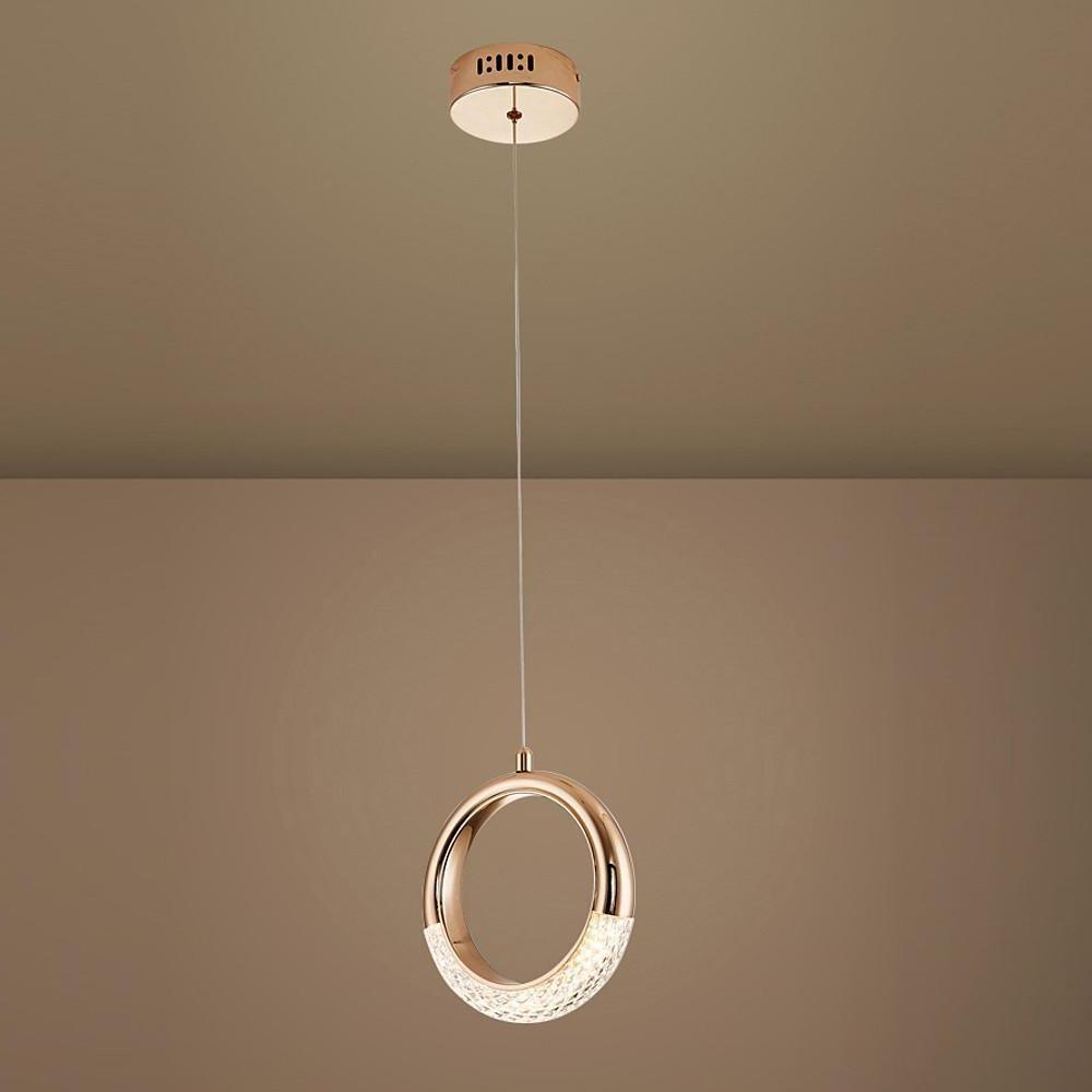 Ring Shaped LED Electroplated Metal Modern Pendant Light Hanging Lamp