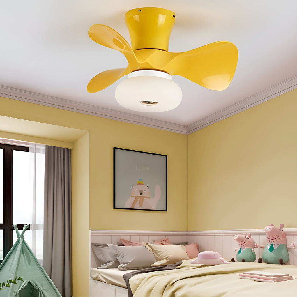 Macaron Ceiling Fan with Light Modern Decoration LED Light